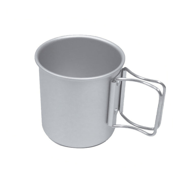 Lightweight titanium camping cup with foldable handle compact travel cup Bowlift