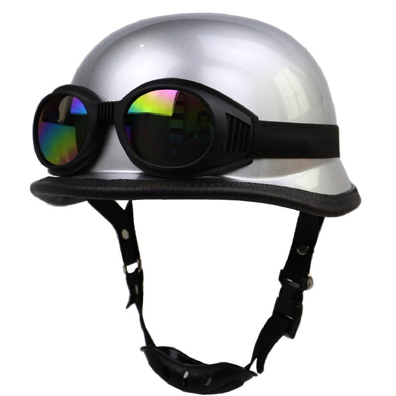 Retro Half-Helmet Motorcycle Protection with Goggles Bowlift