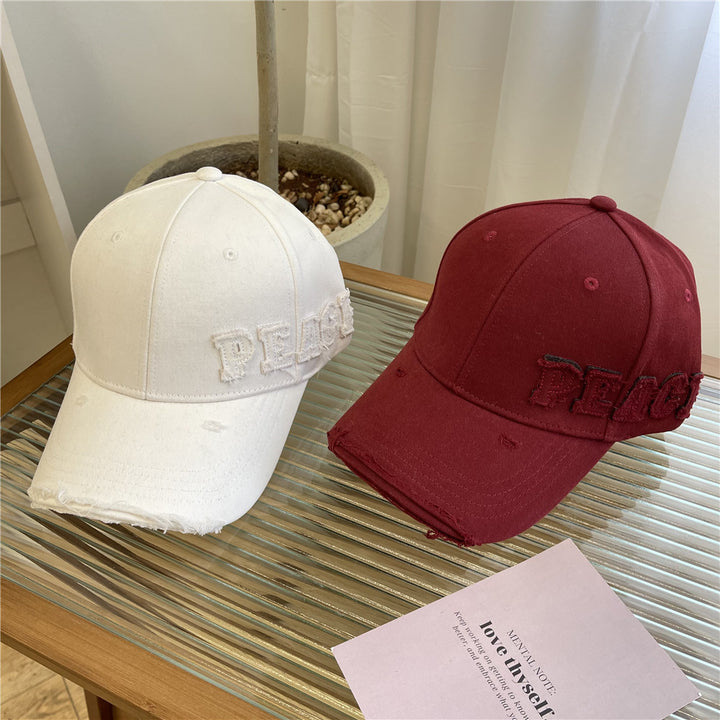 Women's Distressed Graphic Peace Baseball Cap Bowlift