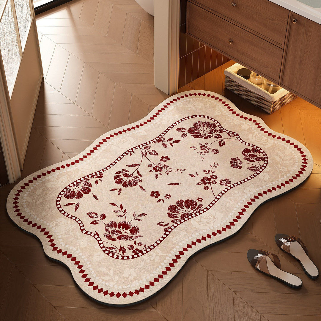 Floral Design Bathroom Mat Bowlift