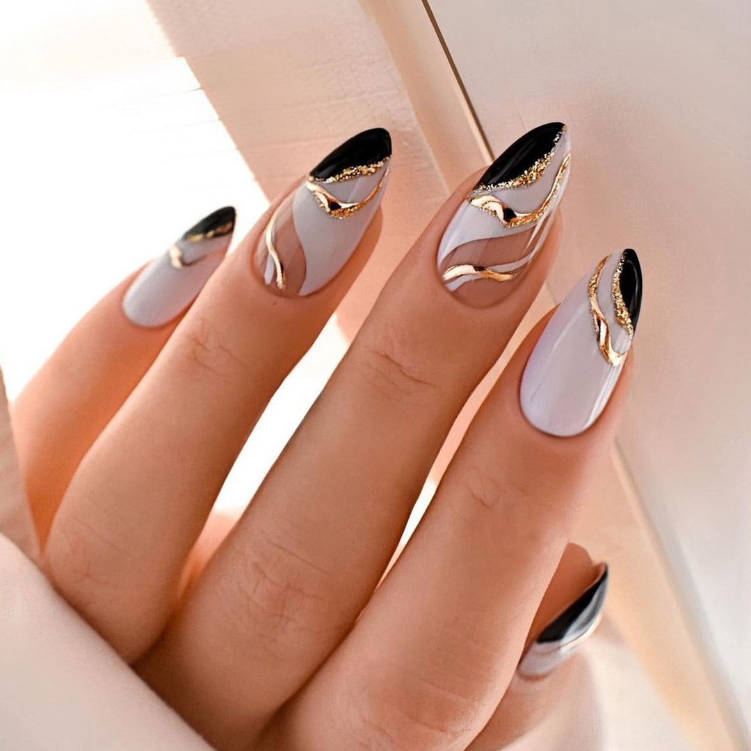 Creative nail art set with leopard pattern and glitter accents Bowlift