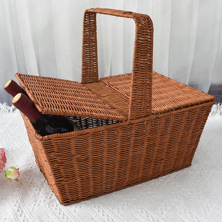 Handcrafted Woven Picnic Storage Basket Bowlift