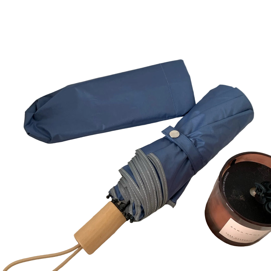 Women's automatic folding umbrella with elegant design and ergonomic wooden handle Bowlift