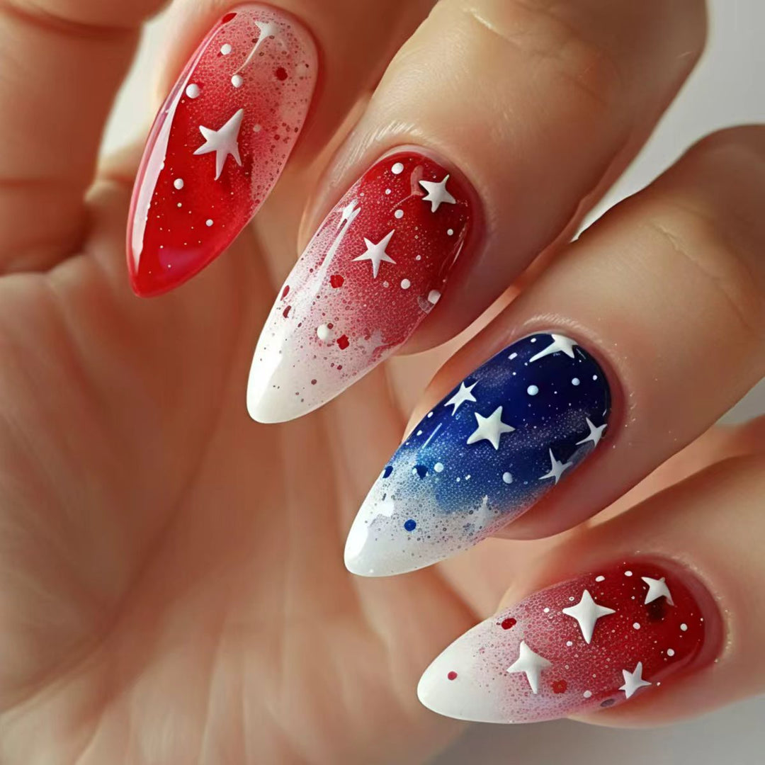 Artificial nails in creative star design Bowlift