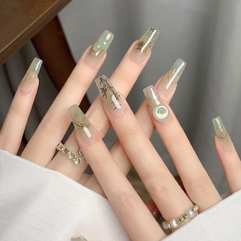 Artificial nails with modern geometric design Bowlift