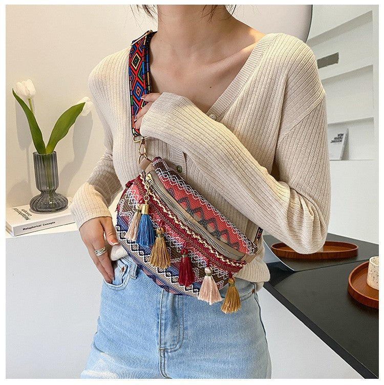 Colorful Embroidered Crossbody Bag Bowlift