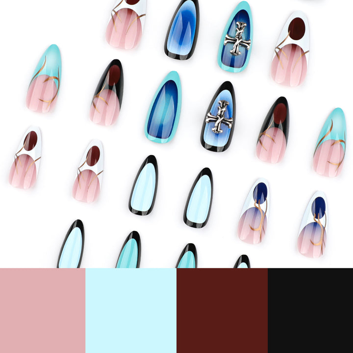 Artful stiletto nails with elegant design and 3D accents Bowlift