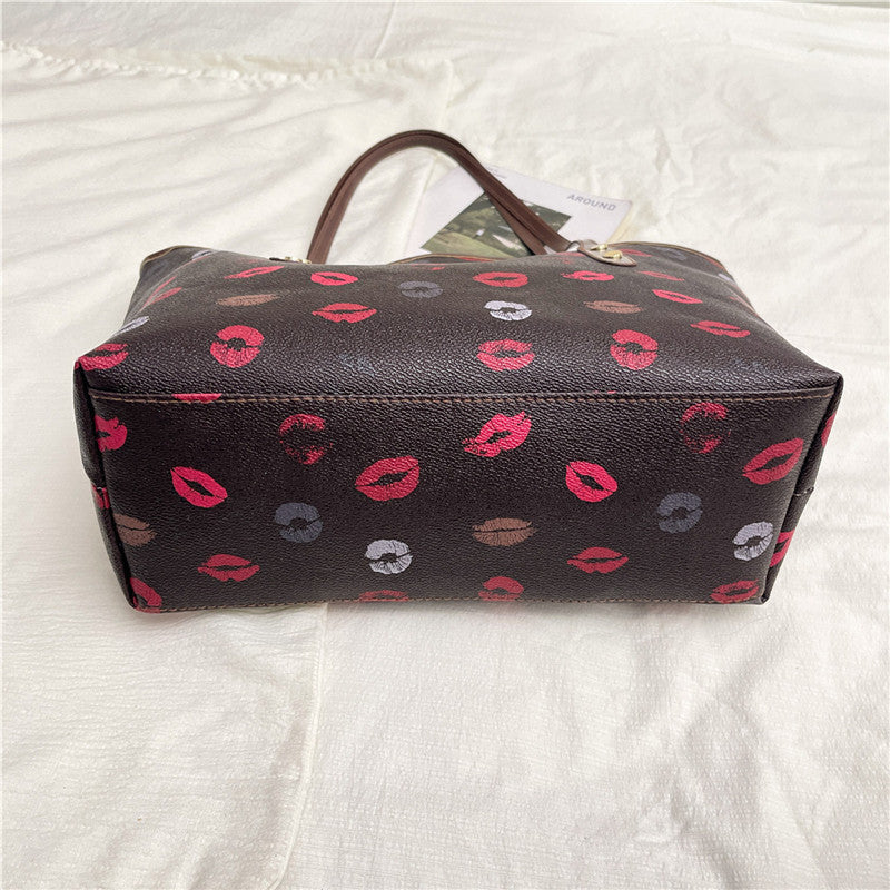 Lip Print Fashion Tote Bag
