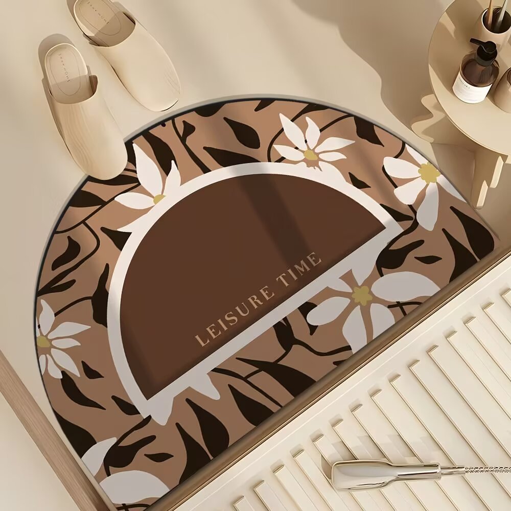 Artistic Floral Design Door Mat Bowlift