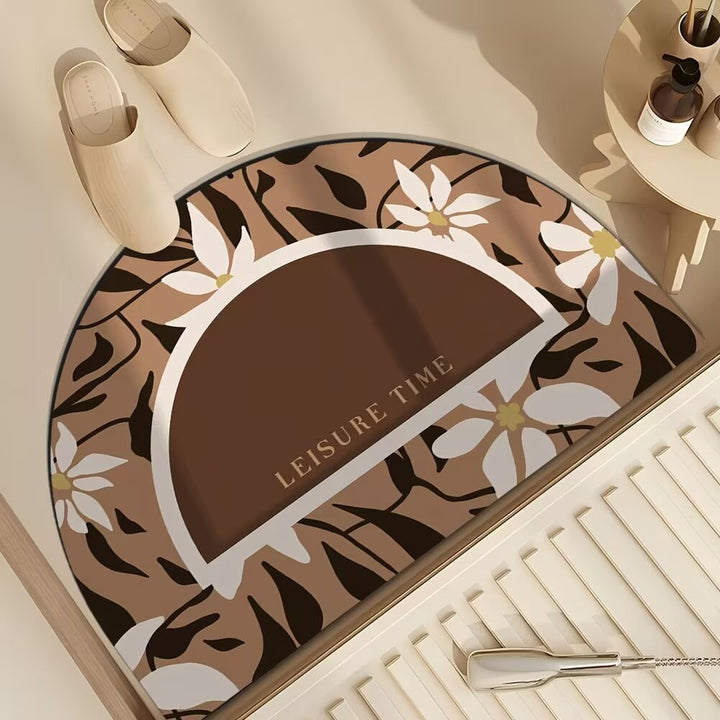 Artistic Floral Design Door Mat Bowlift