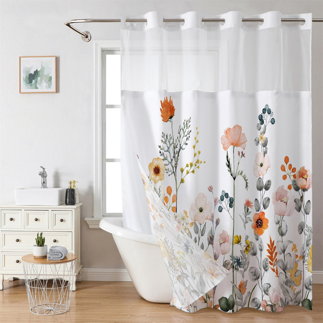 Artistic Floral Shower Curtain Bowlift