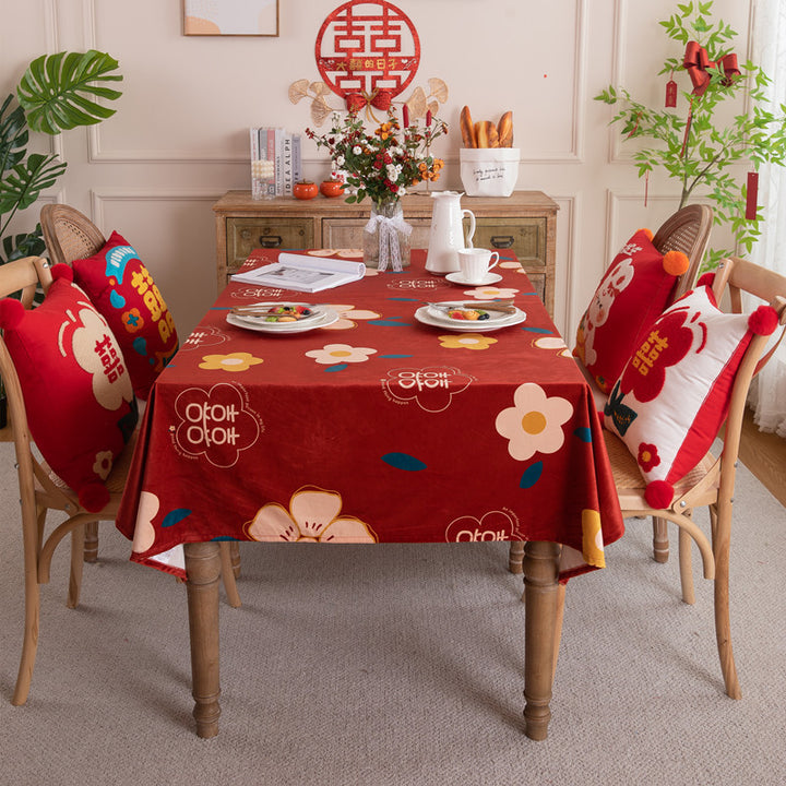 Vibrant Floral Print Table Cover