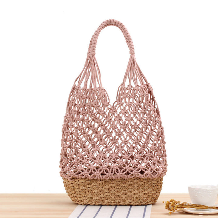 Hand-knotted tote bag with elegant net design Bowlift