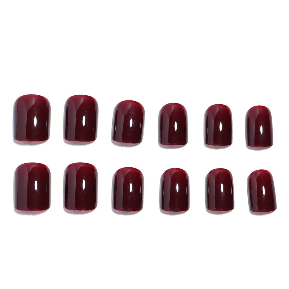 Glossy Press-On Nail Set with Elegant Shape Bowlift