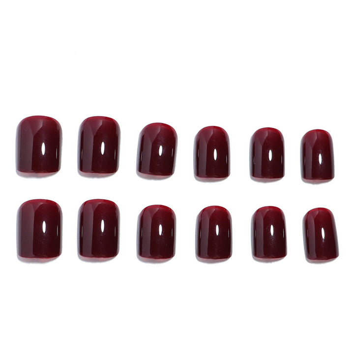 Glossy Press-On Nail Set with Elegant Shape Bowlift