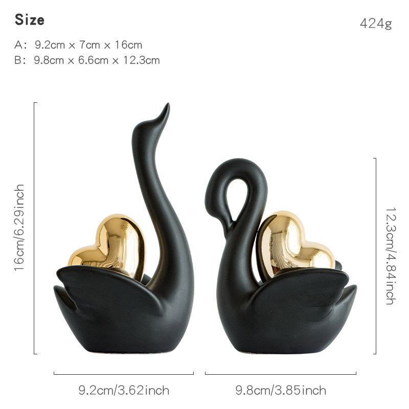 Elegant and romantic swans decorative figure Bowlift