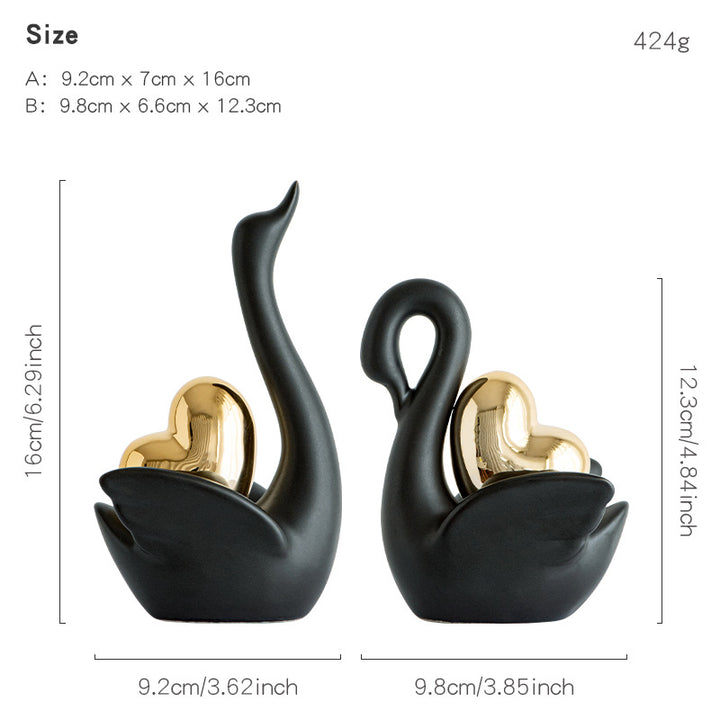 Elegant and romantic swans decorative figure Bowlift