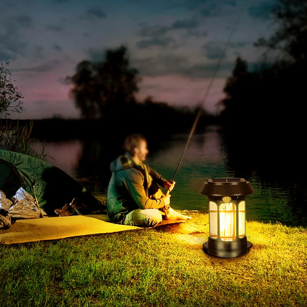 Solar Rechargeable LED Hanging Lantern with Motion Sensor and Wall Mount Bowlift