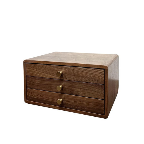 Wooden Jewelry Storage Box with Dual Drawers Bowlift