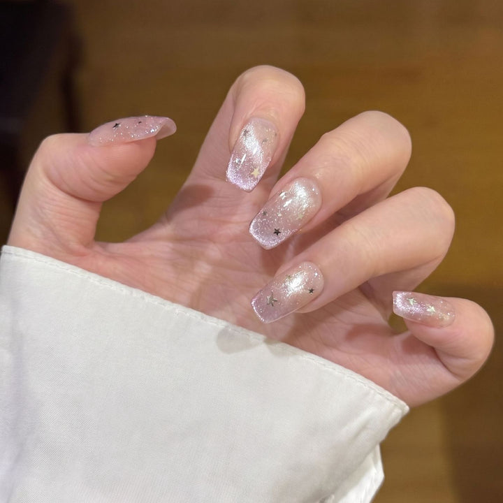 Starry Glitter Press-On Nail Set Bowlift