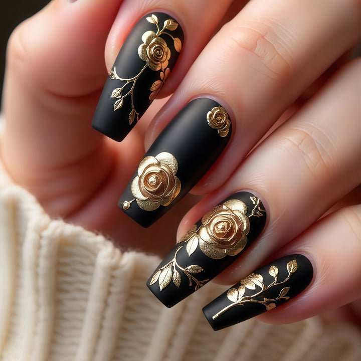 Artful nail tips with floral accents Bowlift