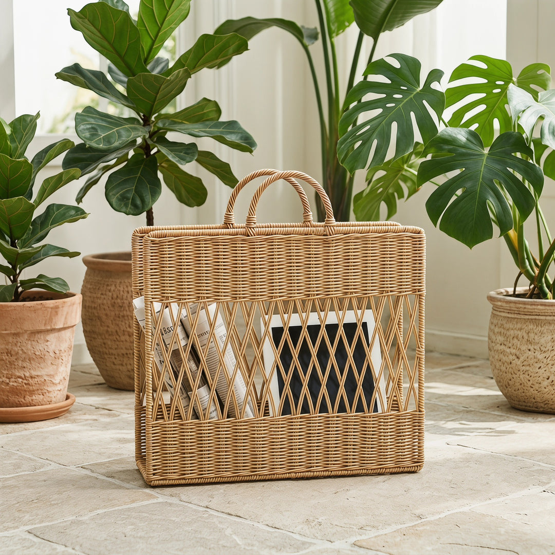 Artful Macrame Magazine Holder Bowlift