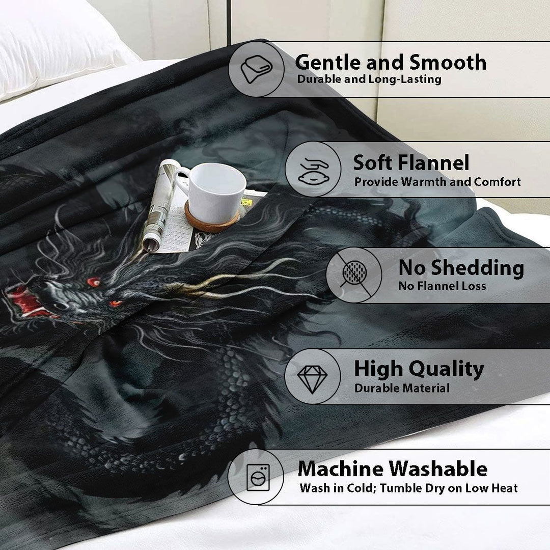 Artistic Dragon-Themed Fleece Blanket