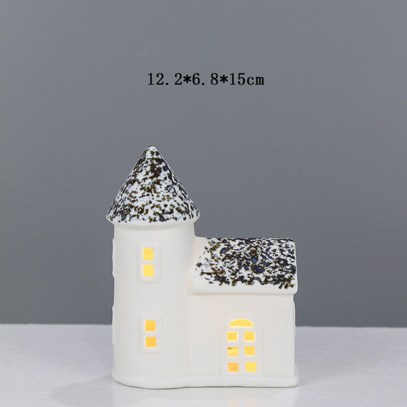 Decorative Ceramic House Lantern Bowlift 1790310186