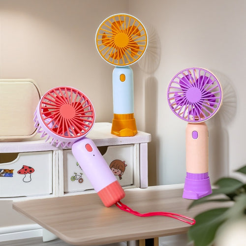 Women's Portable Hand Fan with USB Charging Station Bowlift