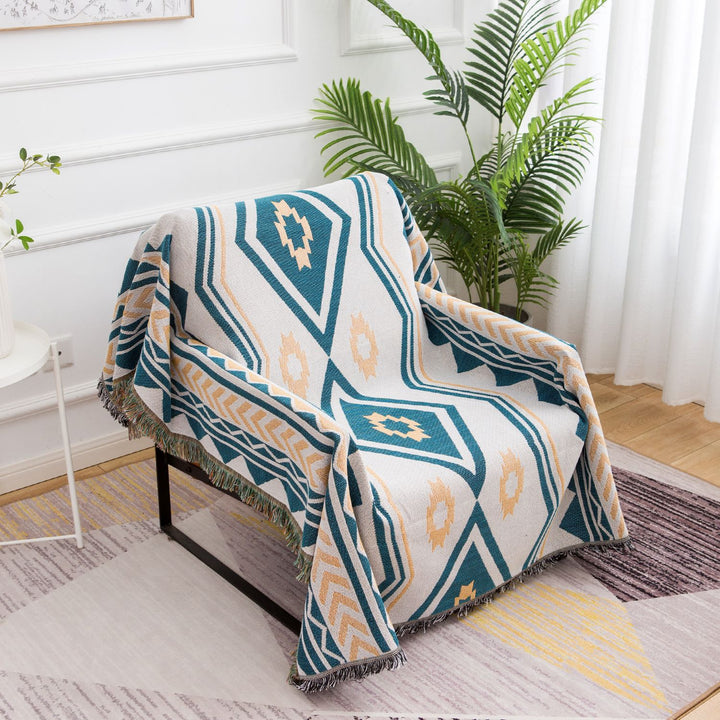 Geometric Pattern Woven Throw Blanket