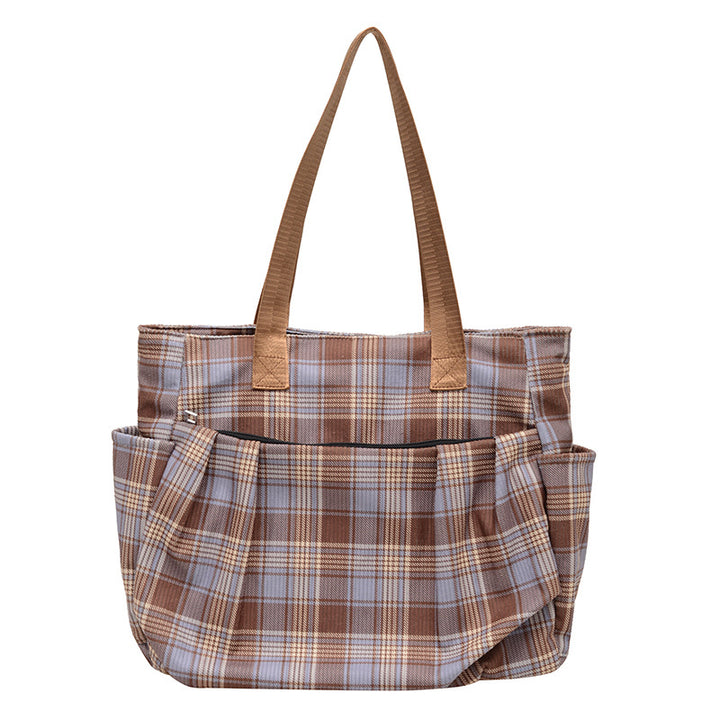 WoSpacious Plaid Utility Tote Bag Bowlift