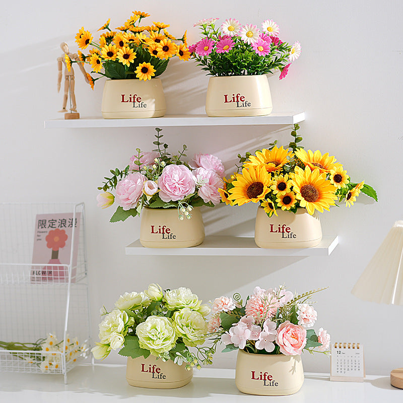 Decorative Potted Faux Floral Arrangement