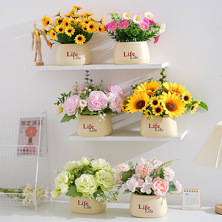 Decorative Potted Faux Floral Arrangement