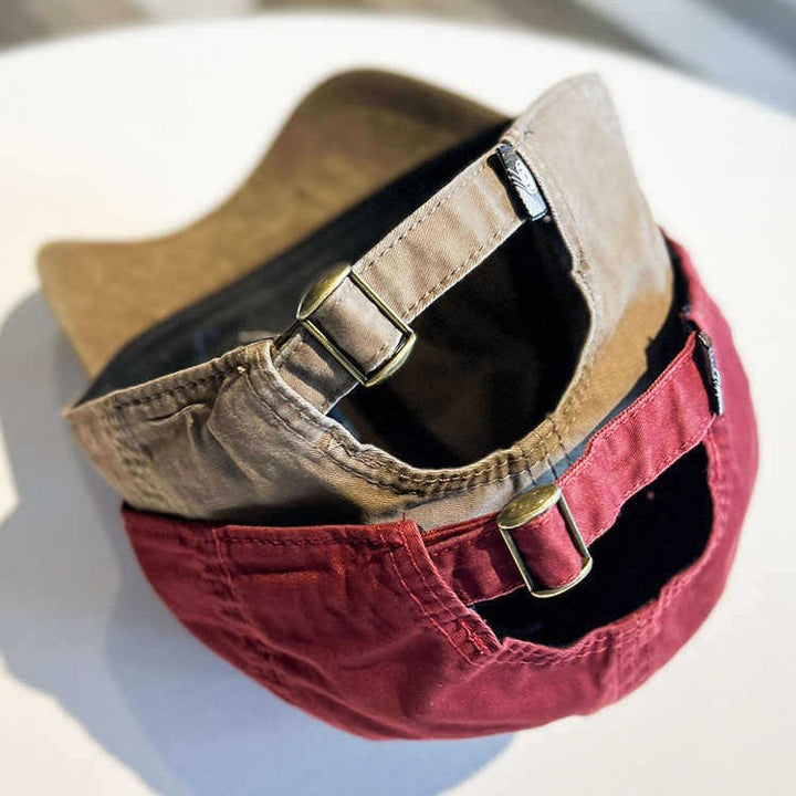Men's Distressed Cotton Baseball Cap Bowlift