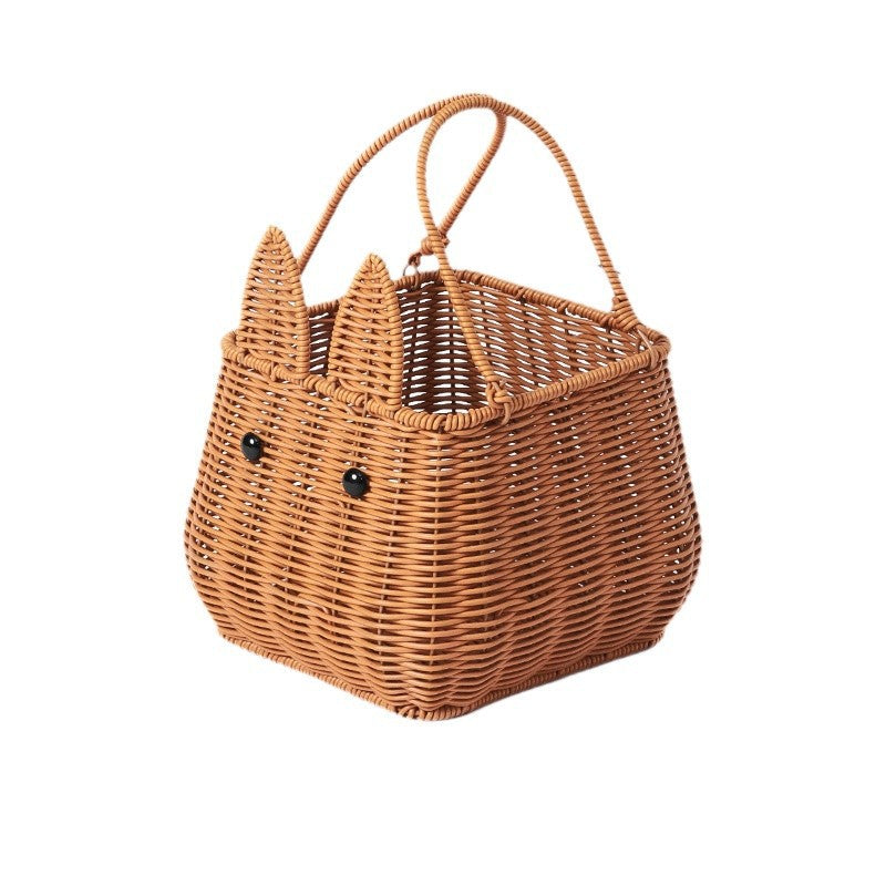 Playful Fish-Shaped Woven Storage Basket Bowlift