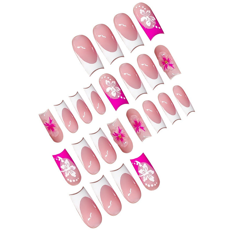 Floral Accent Decorative Press-On Nails Bowlift