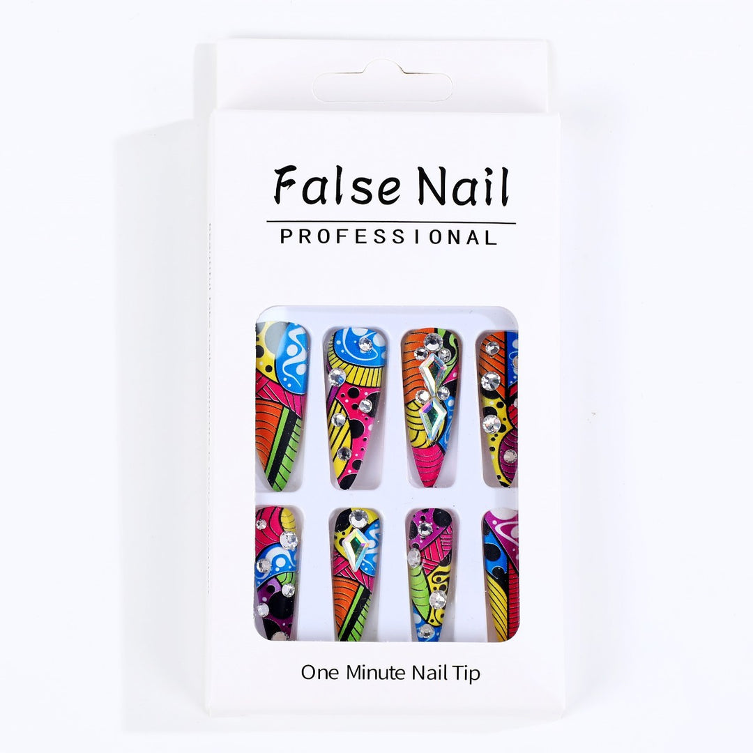 Creative Nail Art with Colorful Design Bowlift