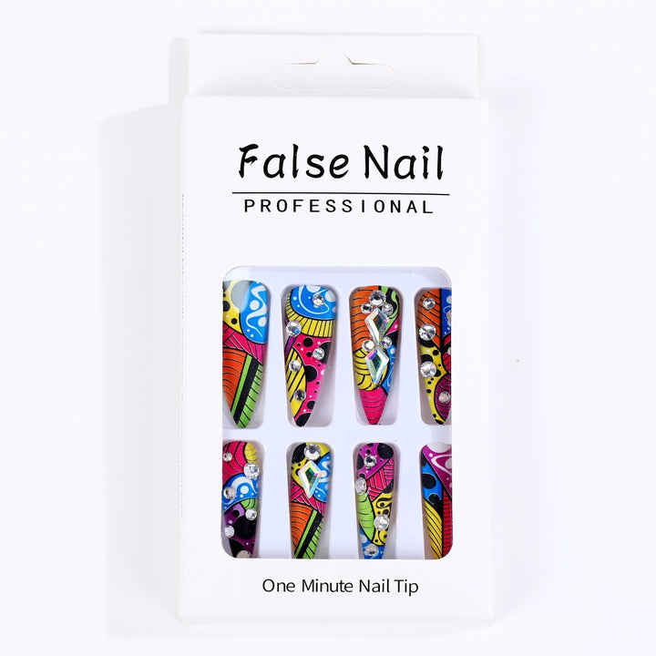 Creative Nail Art with Colorful Design Bowlift