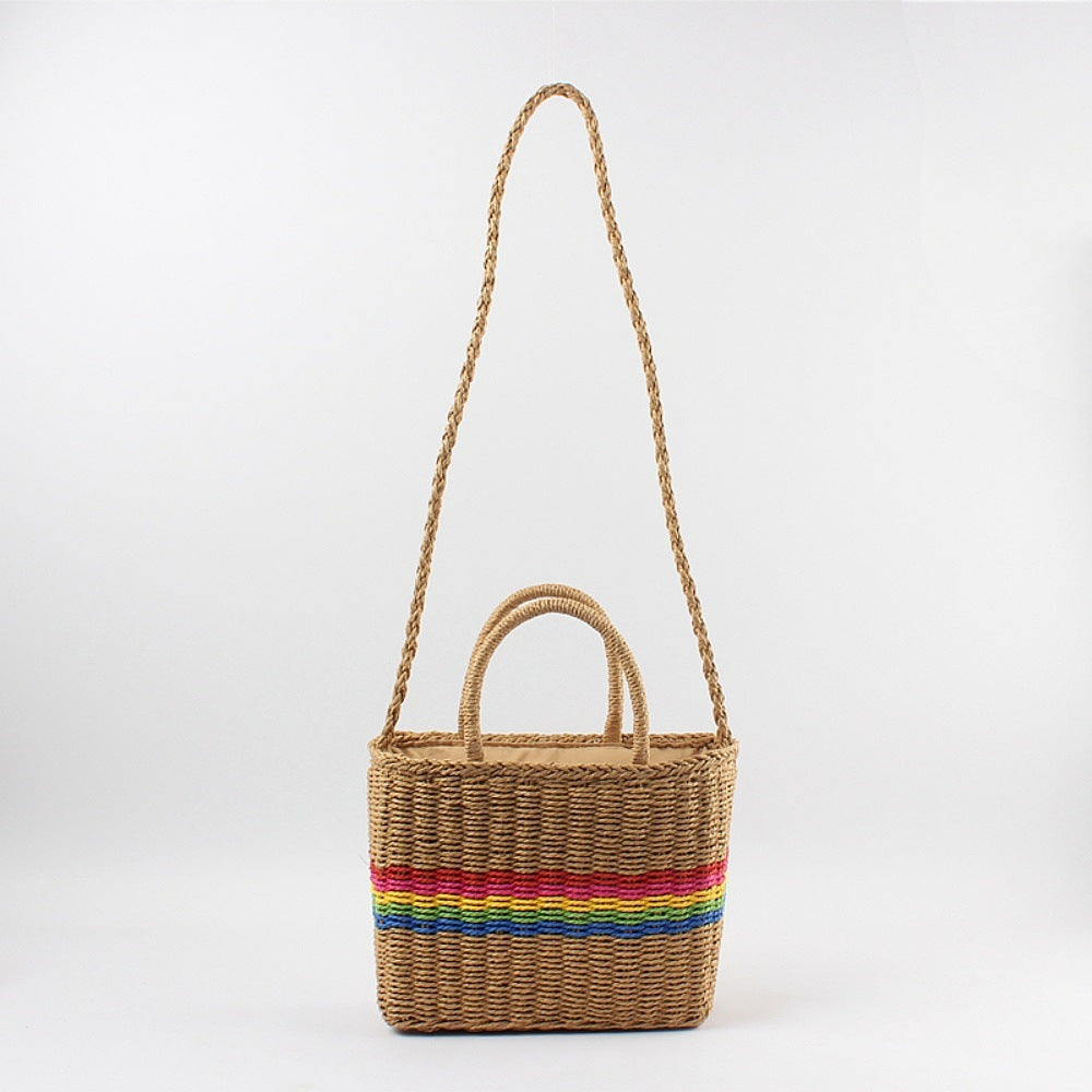 Handbag with Colorful Stripe Design Bowlift