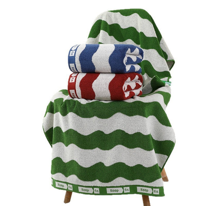 Terry Bath Towel With Modern Dot Design Bowlift