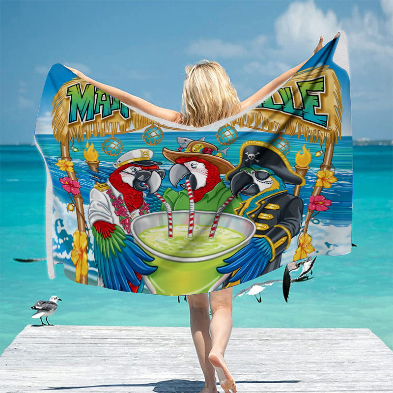 Beach towel with vibrant tropical motif Bowlift