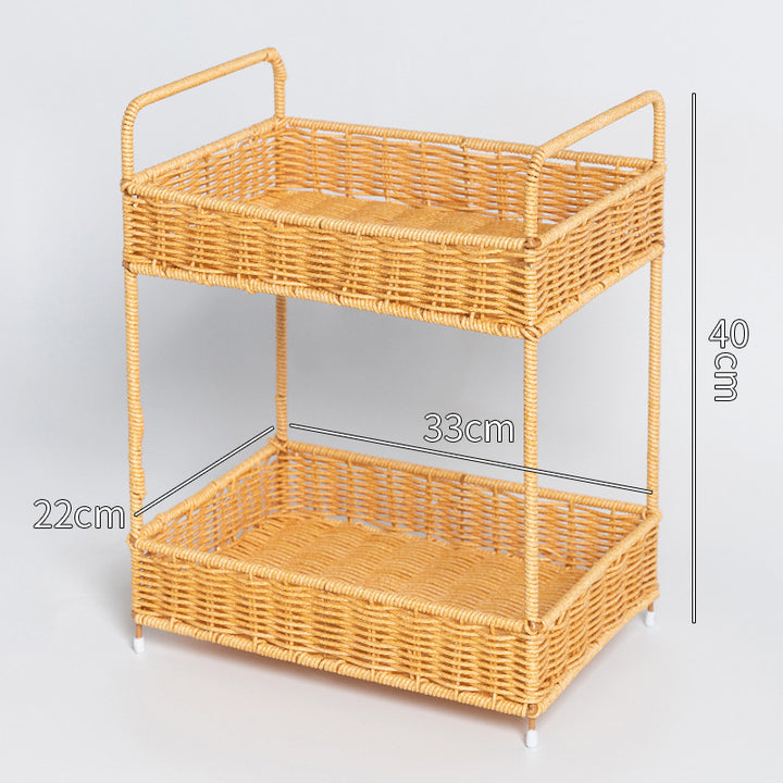 Multi-Tiered Wicker Storage Stand Bowlift