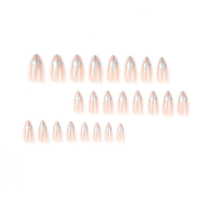 Artful Stiletto Nails with Silver Accents Bowlift