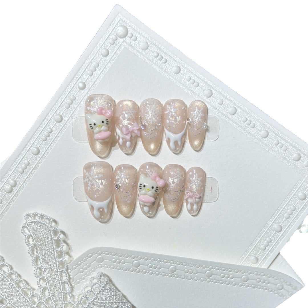 Decorative Themed Press-On Nail Art Set Bowlift