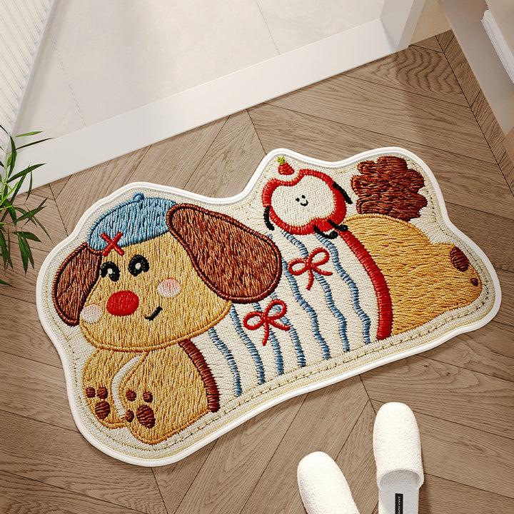 Adorable Dog-Themed Area Mat Bowlift