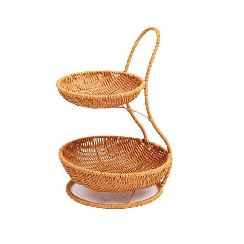 Decorative Tiered Wicker Fruit Bowlift