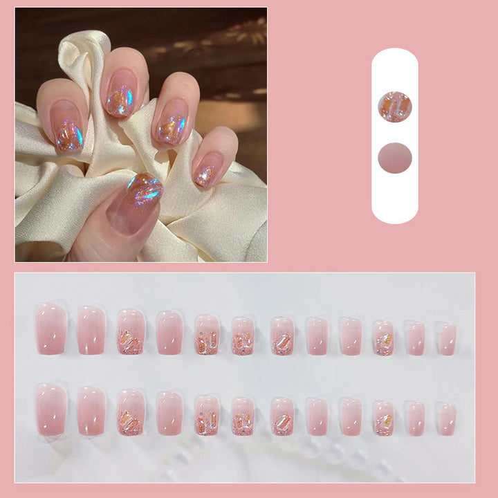 Glitter and gradient design artificial nails Bowlift