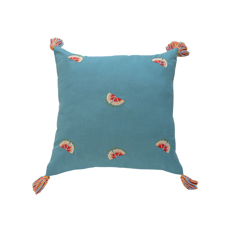 Embroidered Pineapple Accent Pillow