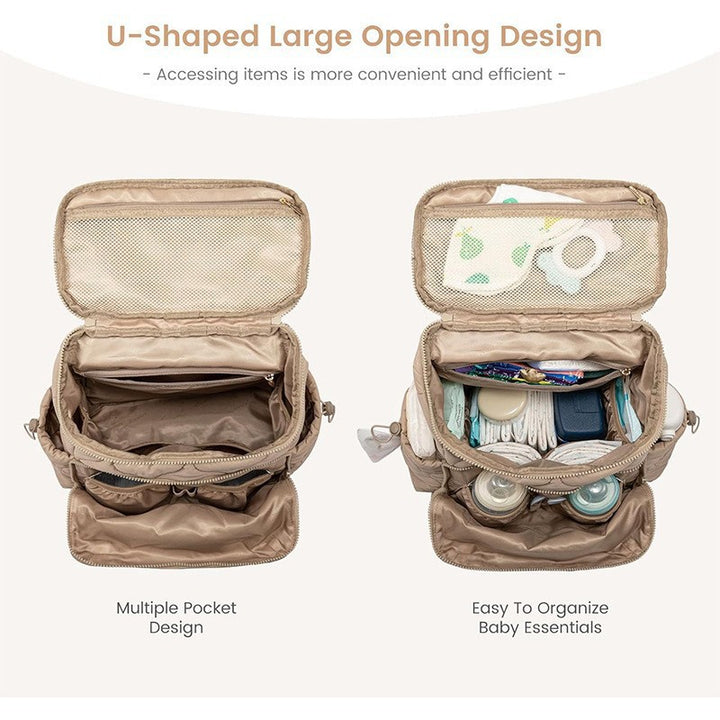 Insulated Multi-Pocket Baby Diaper Backpack Bowlift