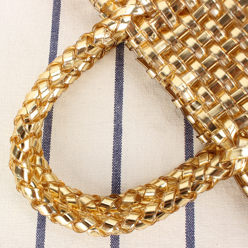 Handbag Made of Woven Natural Material with Elegant Accents Bowlift